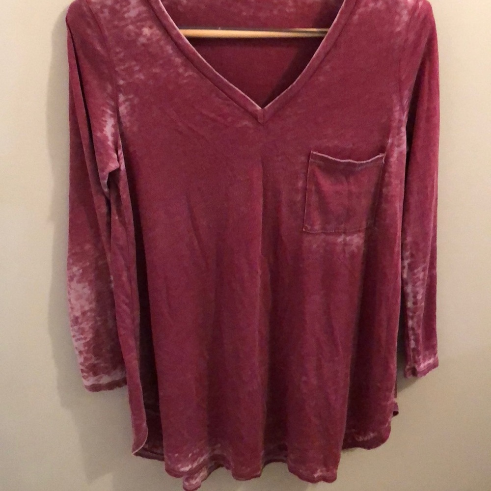 Half sleeve faded pocket tee